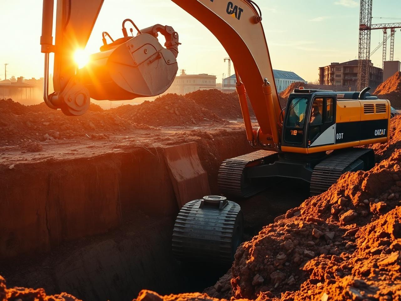 Hill Demolition excavator at work